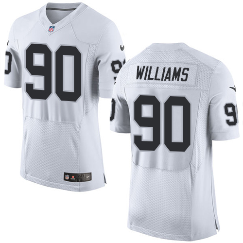 Men's Elite Dan Williams Nike Jersey White Road - #90 NFL Oakland Raiders